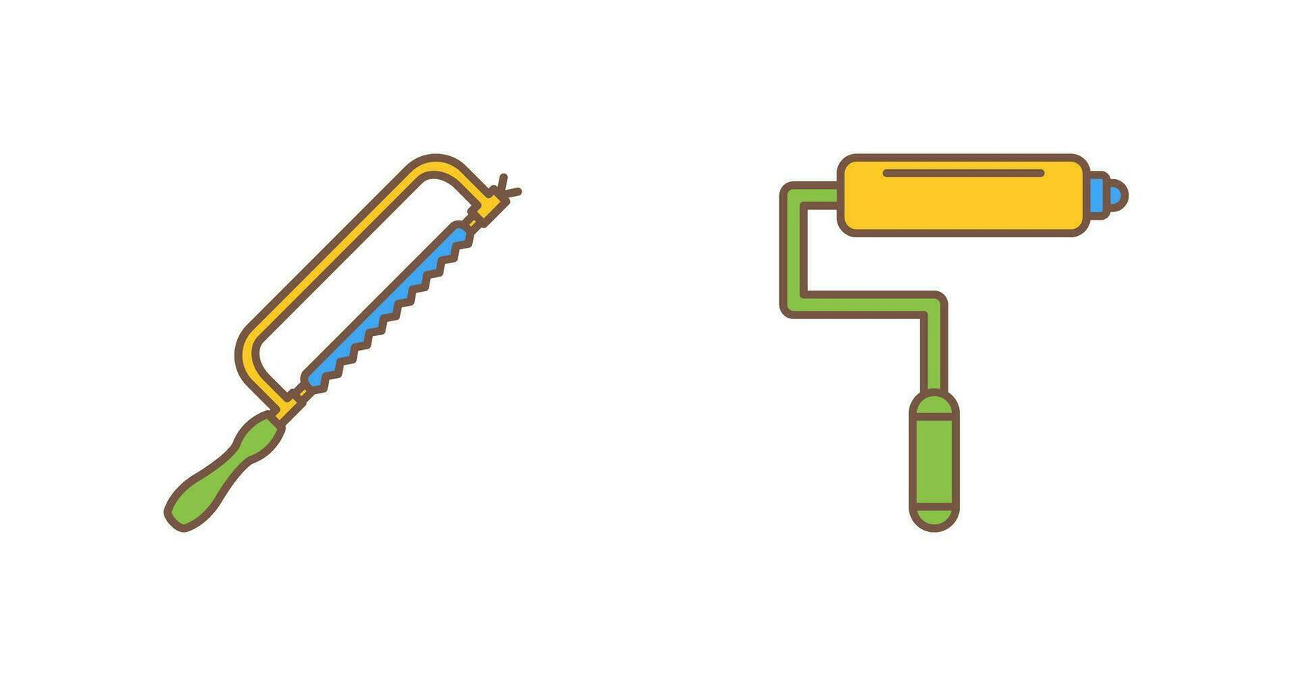 Hacksaw and Paint Roller Icon vector