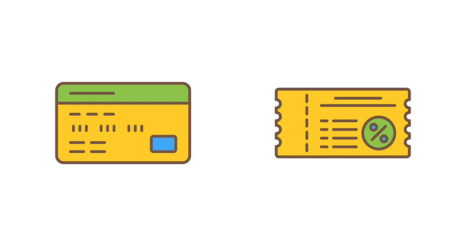 Debit Card and Voucher Icon vector