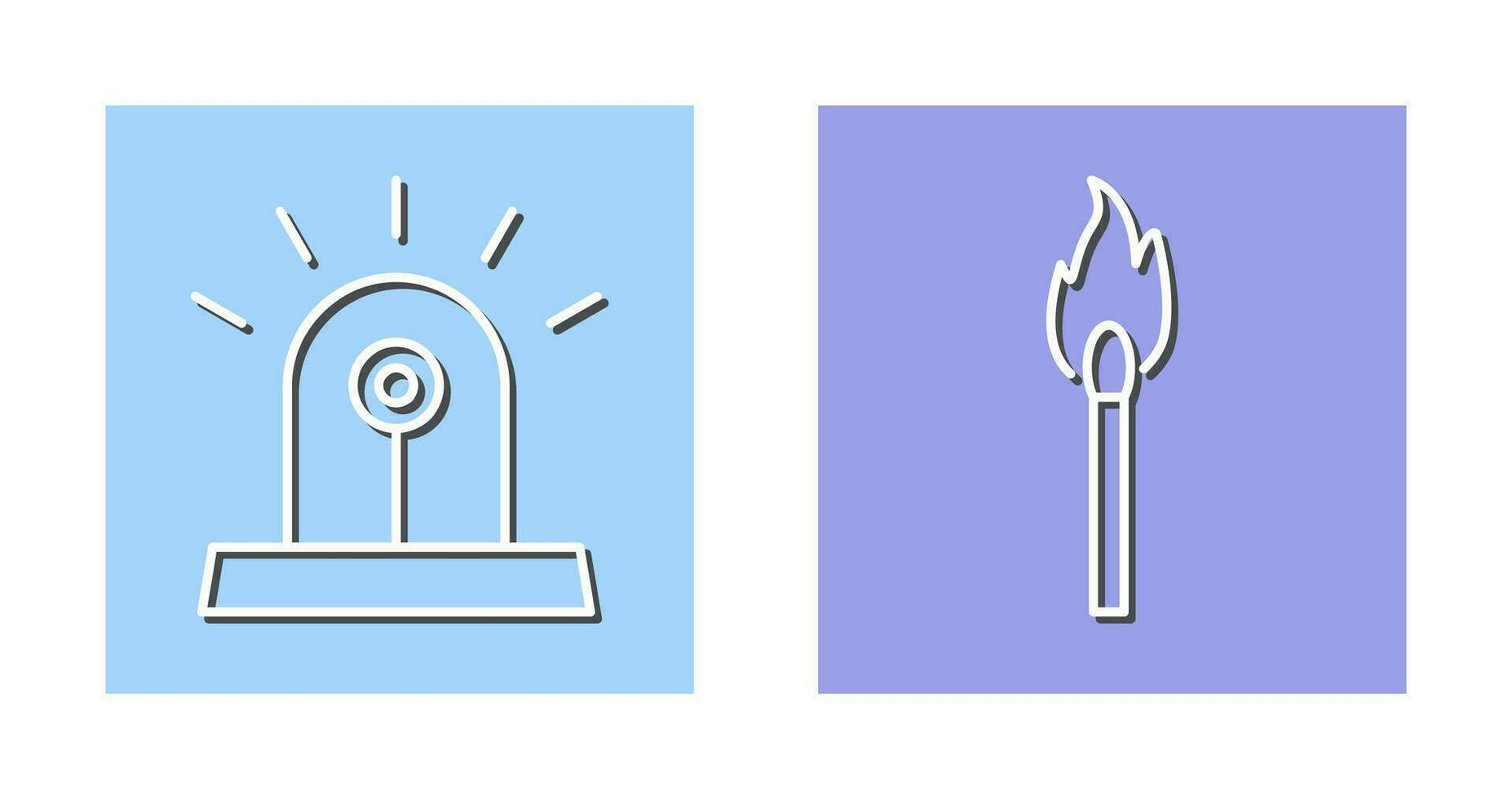 siren and lit matchstick Icon vector