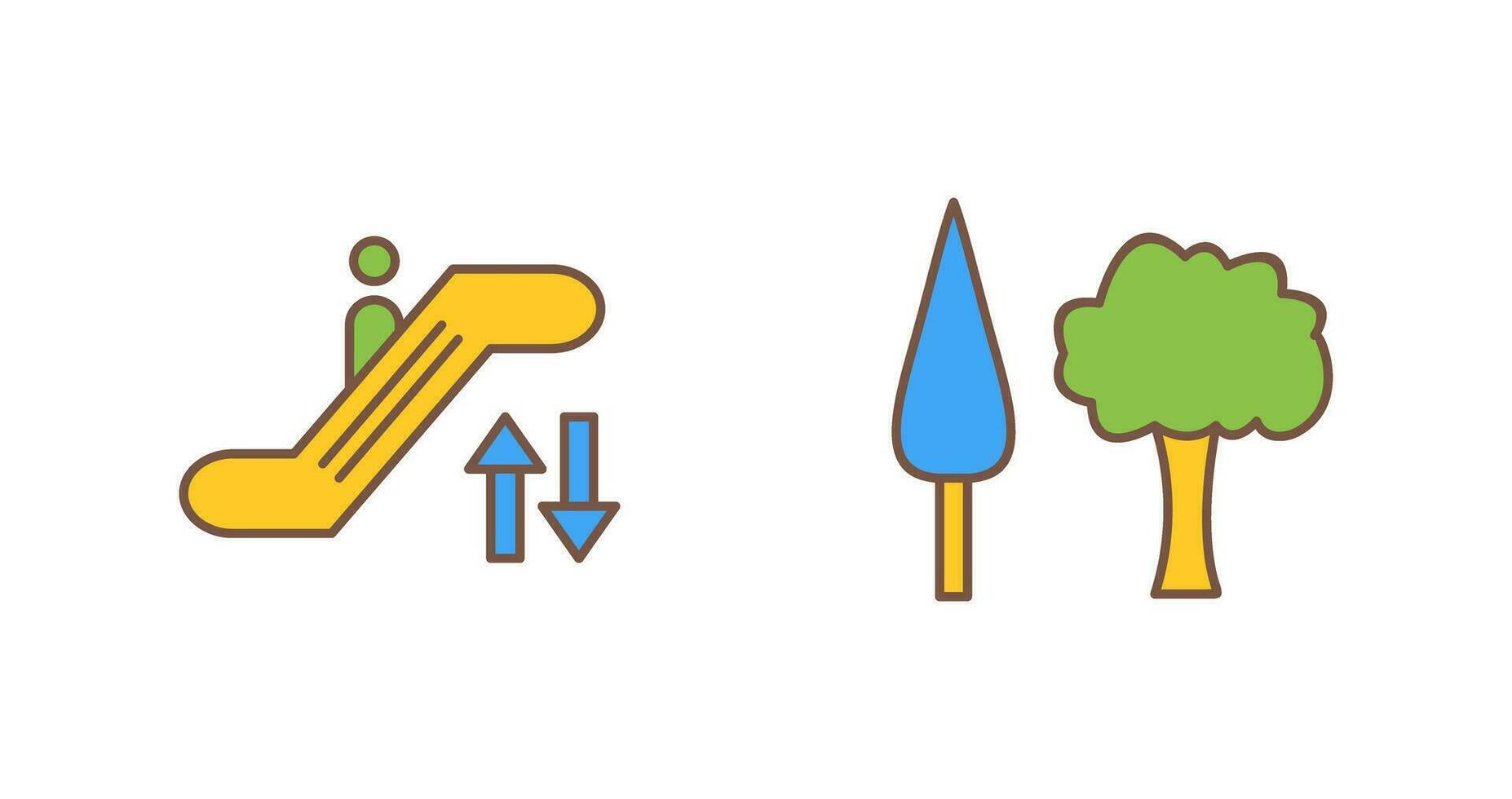 Escalator and Trees Icon vector
