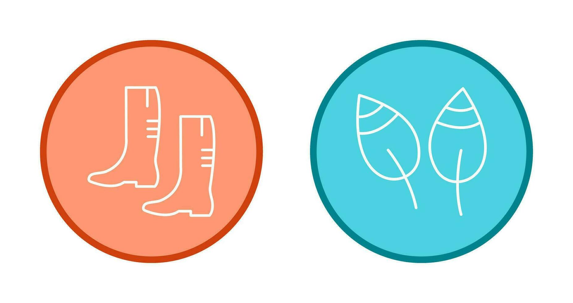 Gardening Boots and Leaves Icon vector