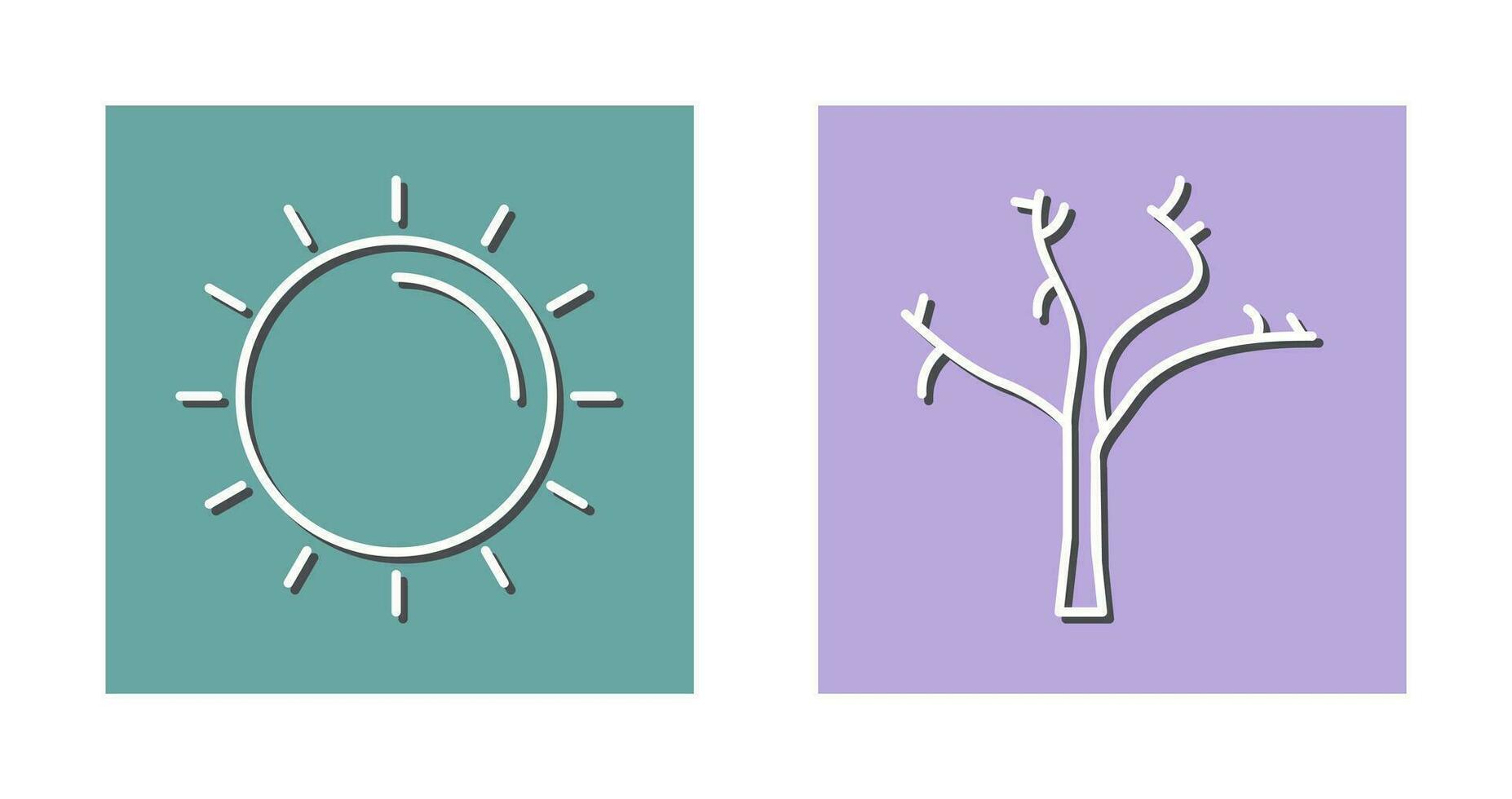 Sun and Tree Icon vector