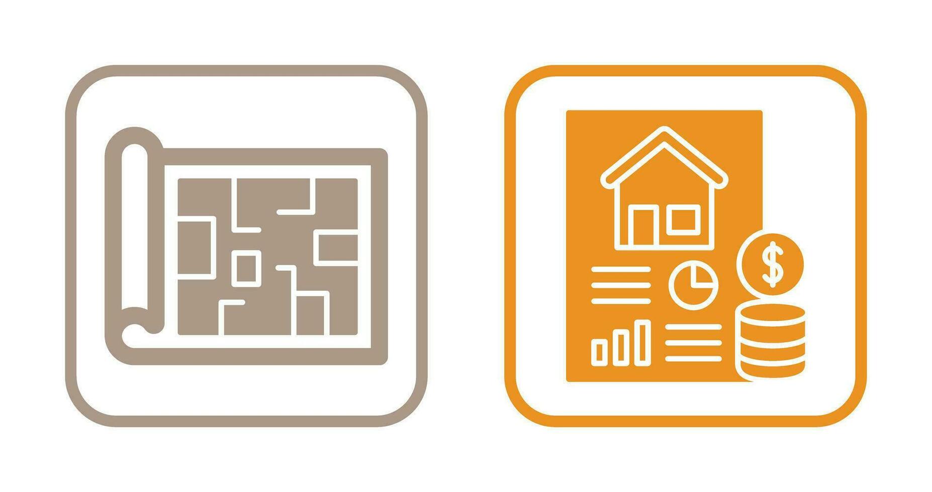 Blueprint and loan Icon vector