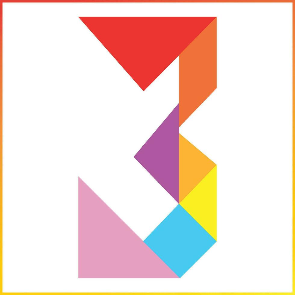 Modern colorful 3 number collection vector