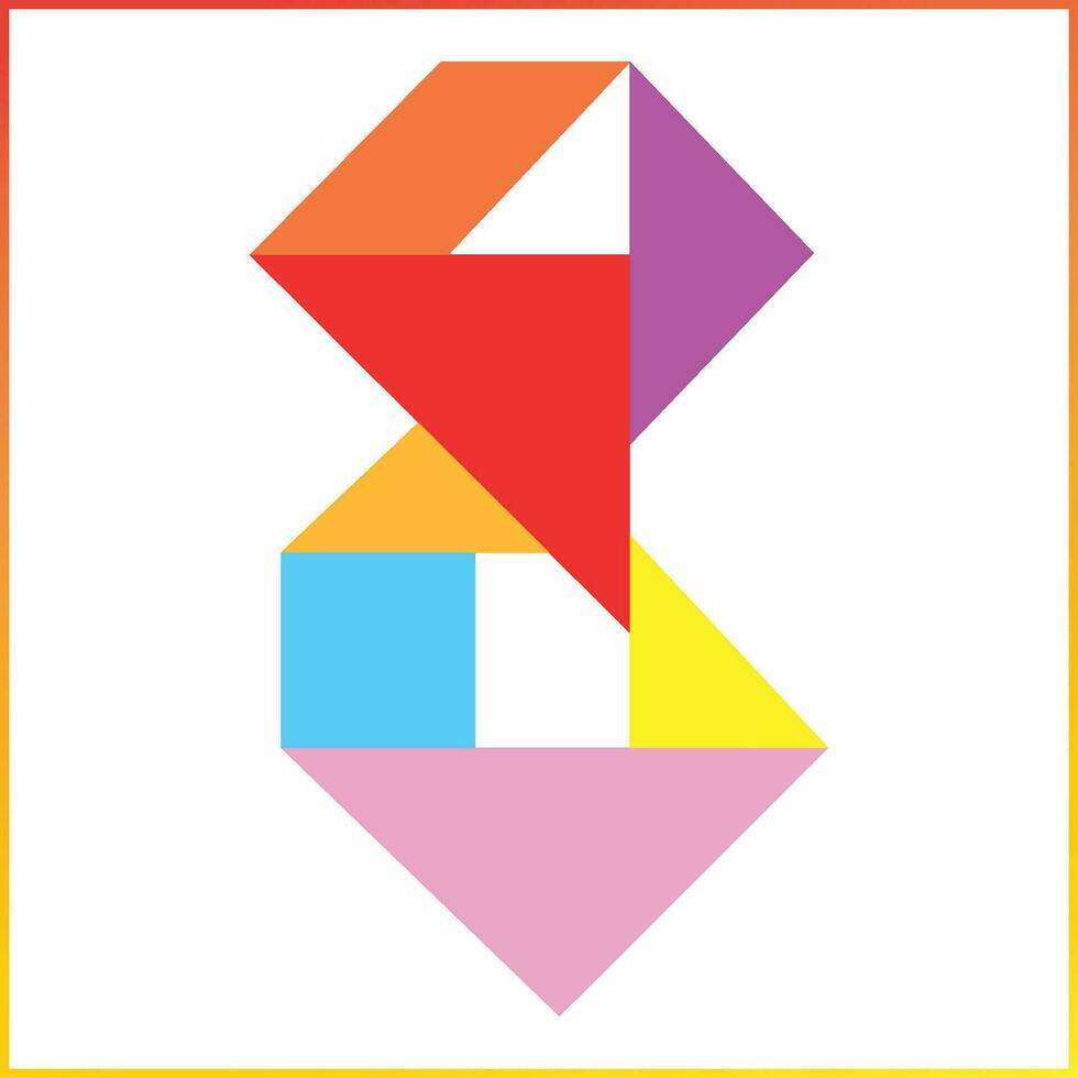 Modern colorful 8 number collection vector