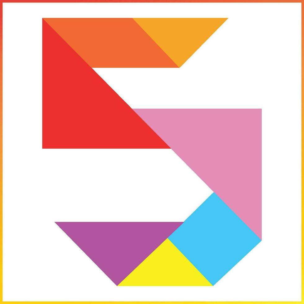 Modern colorful 5 number collection vector