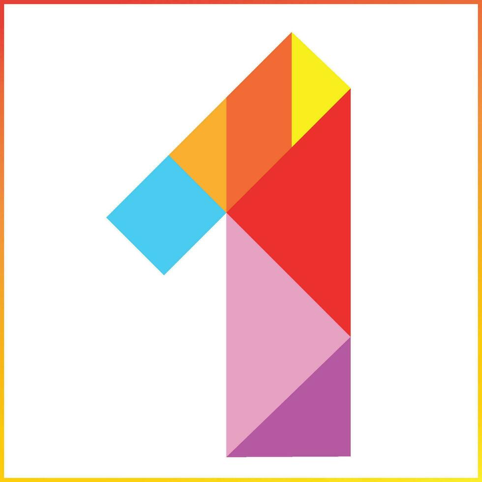 Modern colorful 1 number collection vector