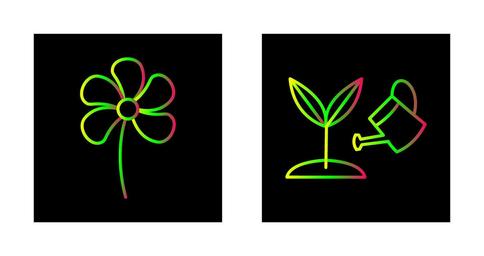 Small flowers and Growing Plant Icon vector