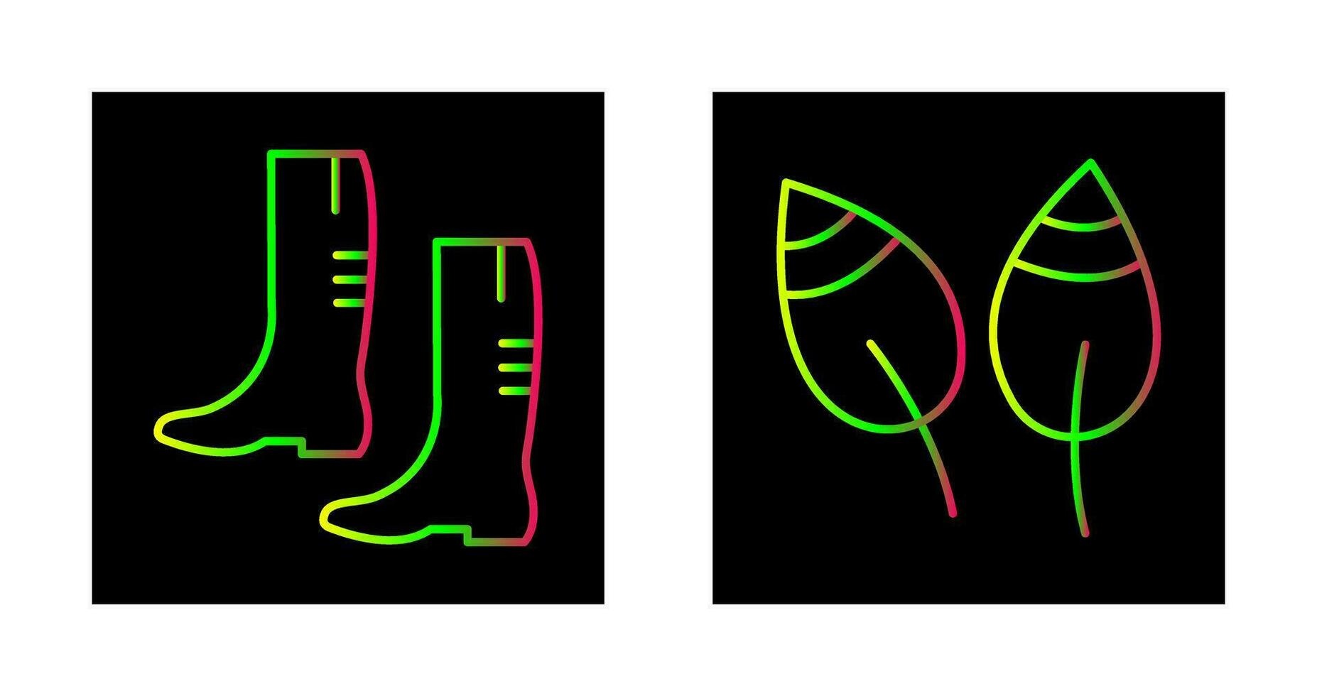 Gardening Boots and Leaves Icon vector