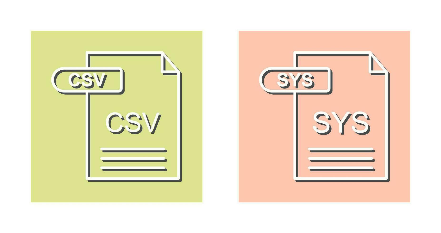 CSV and SYS Icon vector
