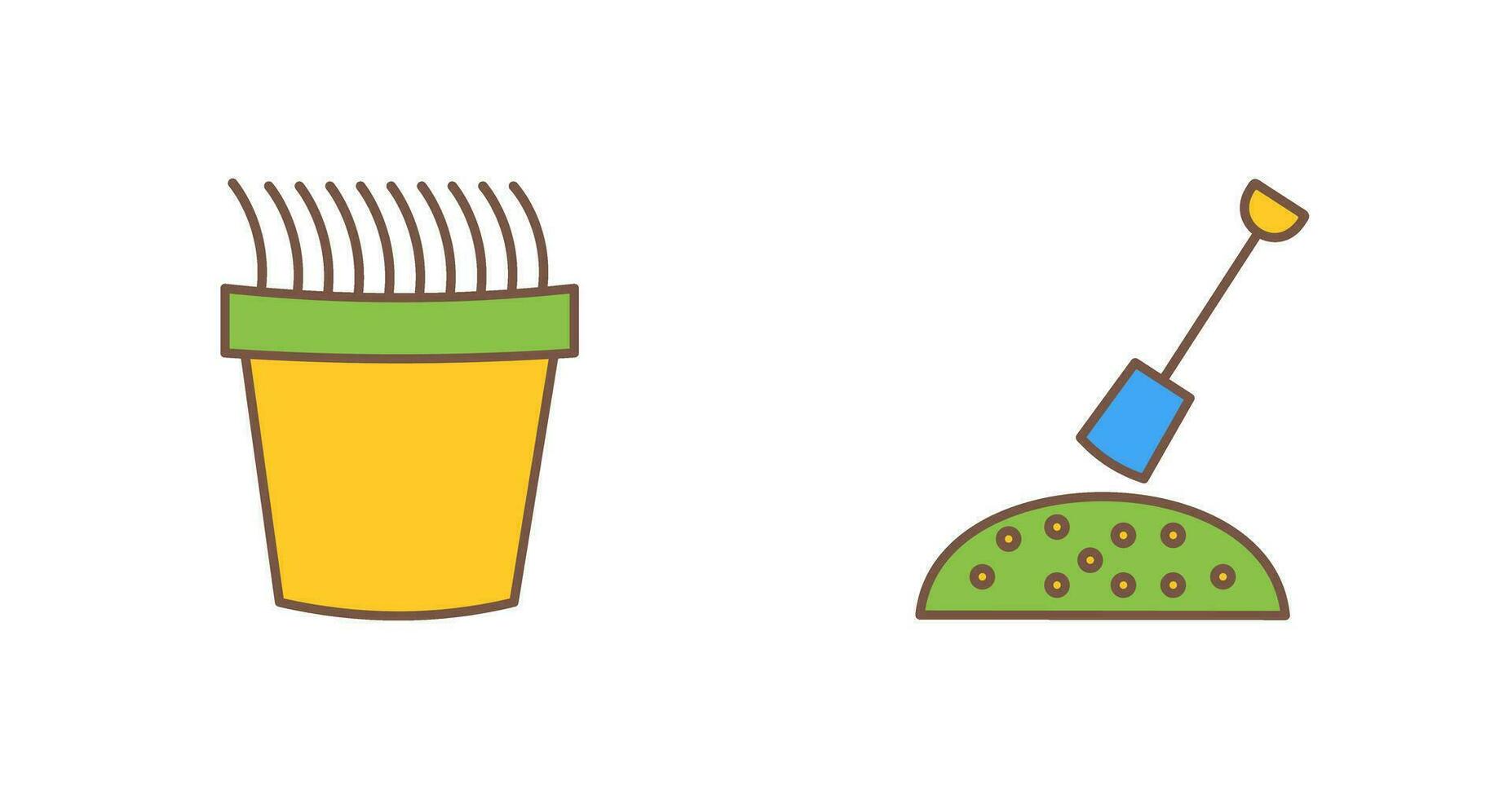 Gress Pot and Gardening Icon vector