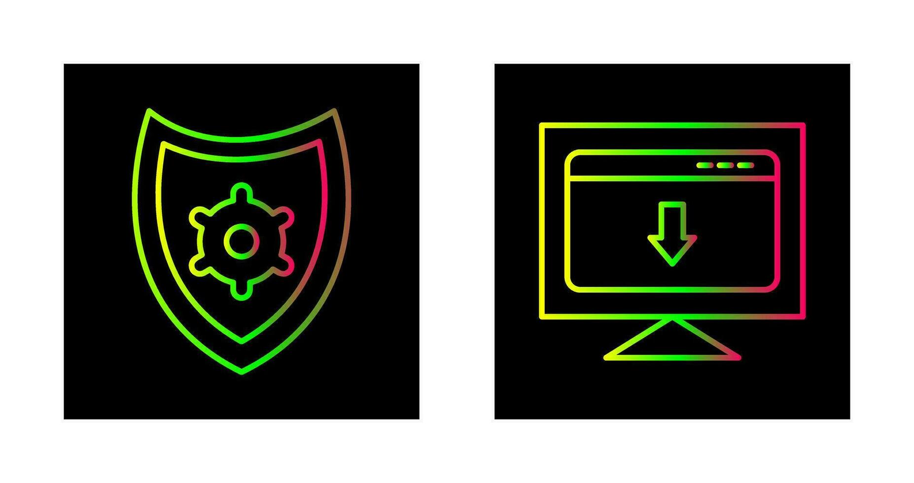 security settings and download webpage Icon vector