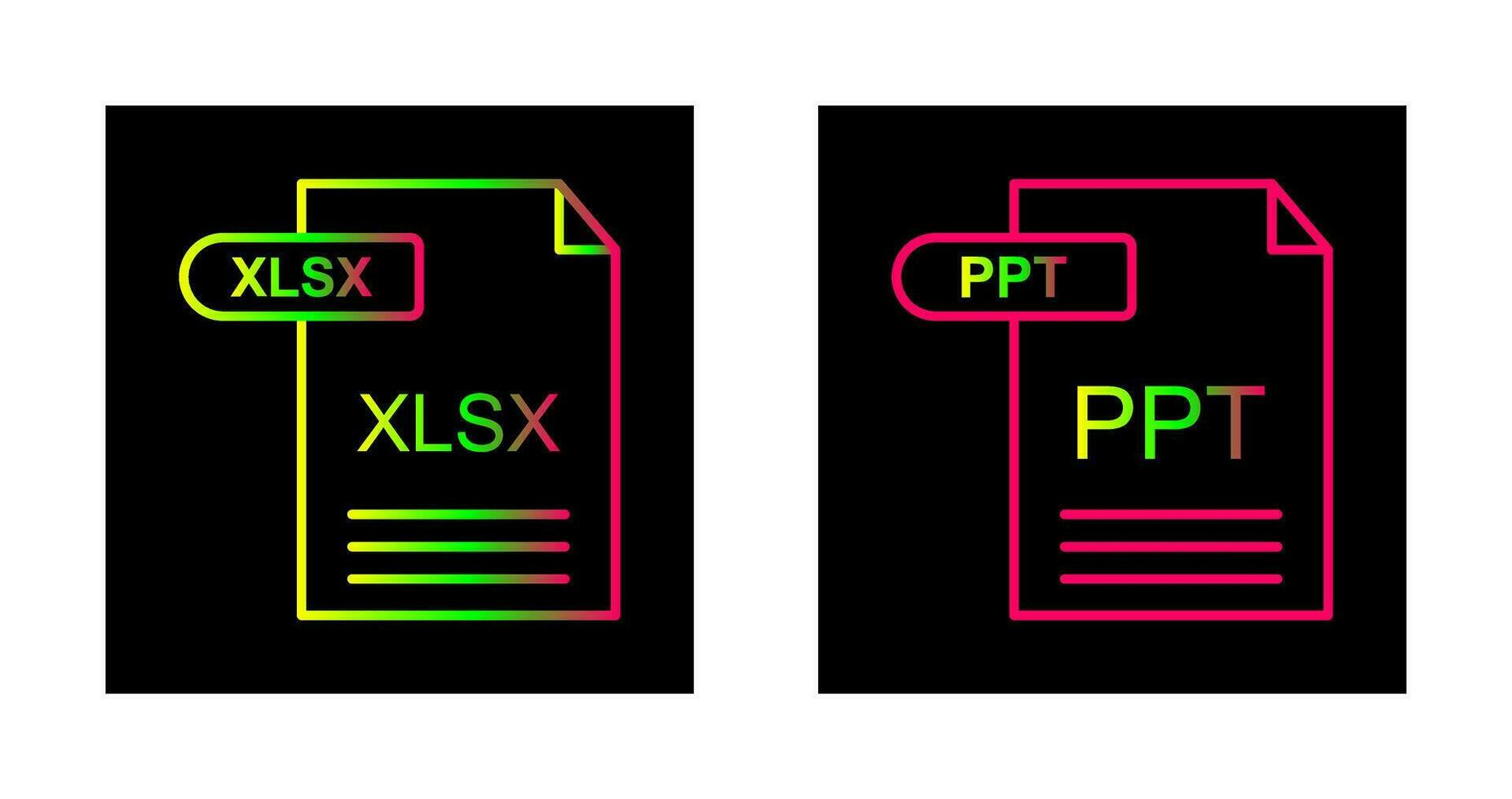 XLSX and PPT Icon vector