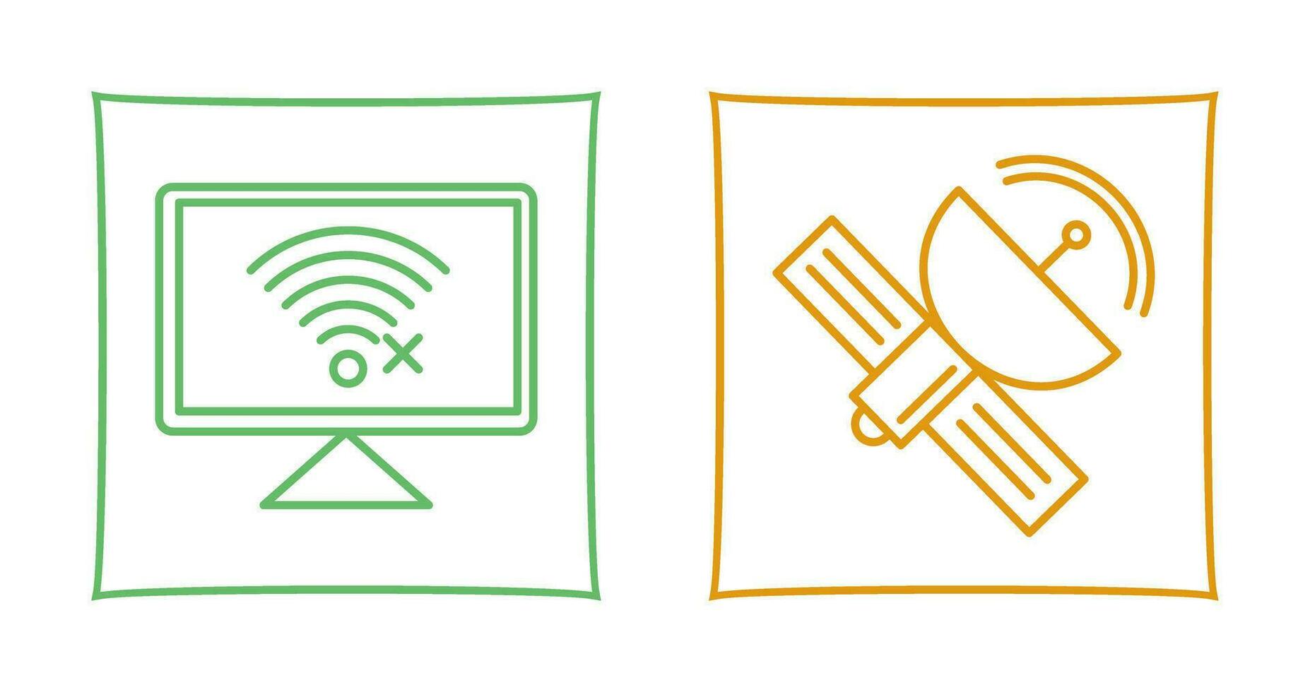 Disconnected Network and Satellite Icon vector