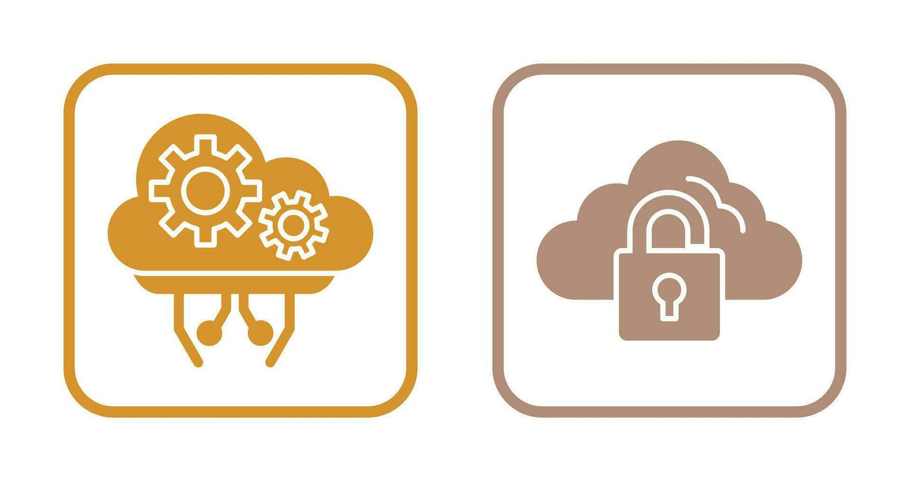 Cloud Comuting and Lock Icon vector