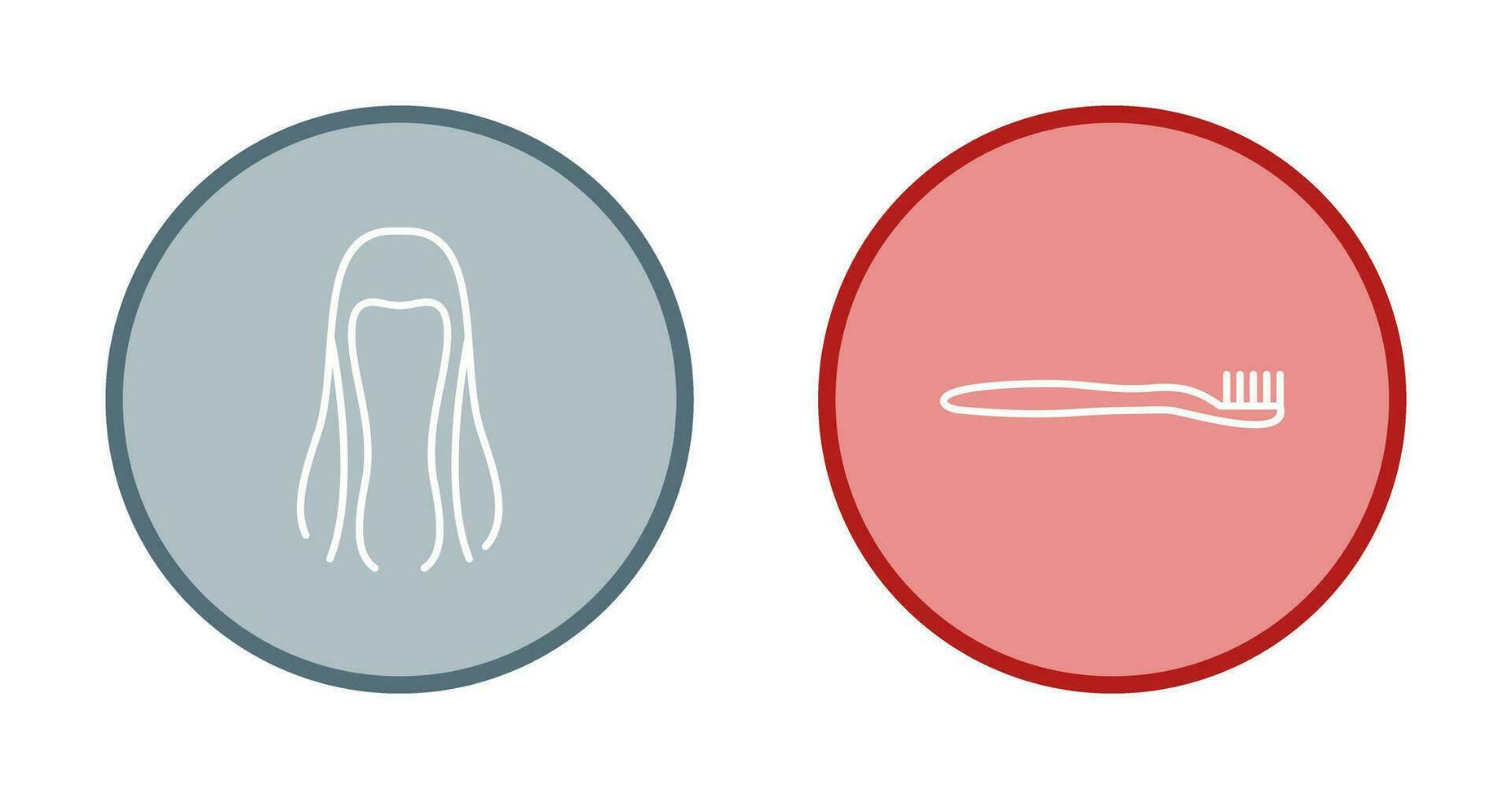 cepillo de dientes y pelo icono vector