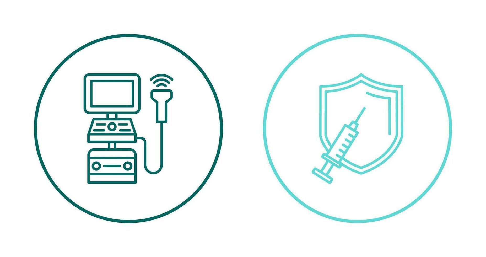 Ultrasound Machine and Vaccination Icon vector