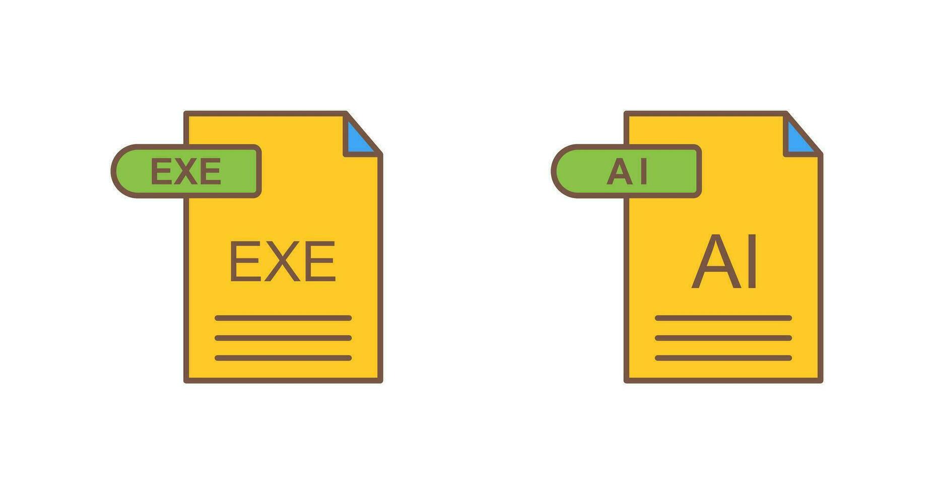 AI and EXE Icon vector