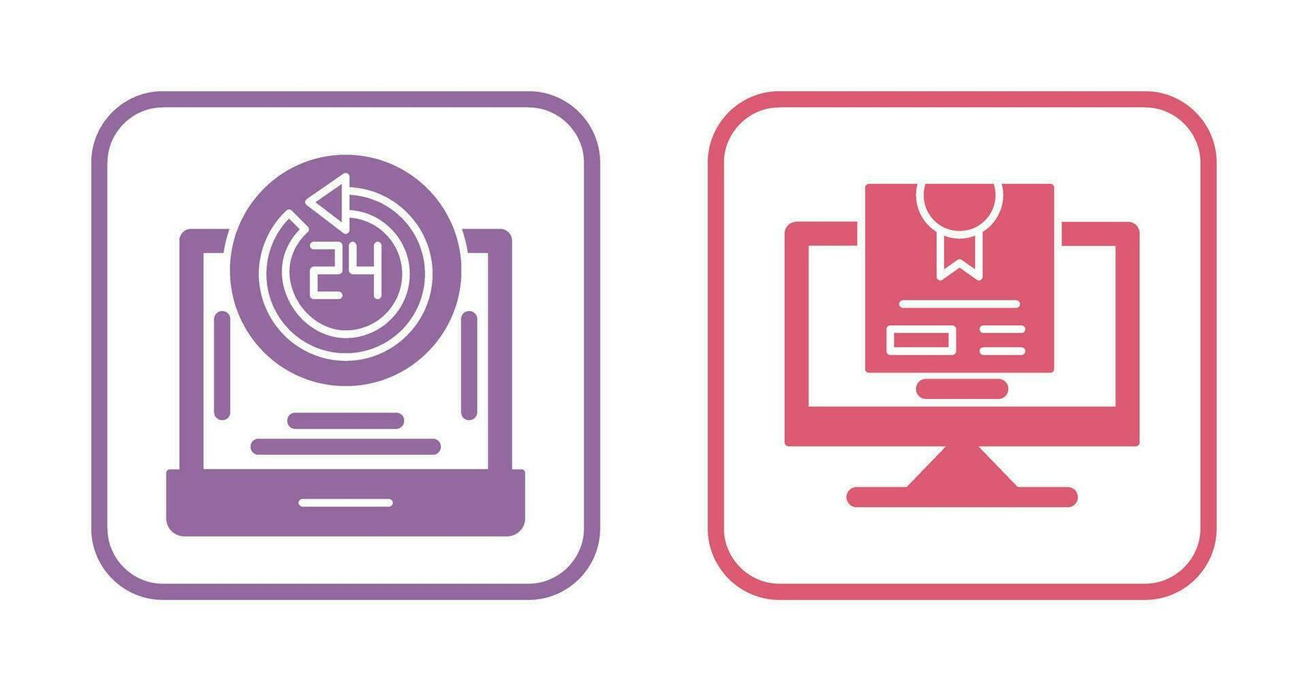 24h Support and New Lable Icon vector