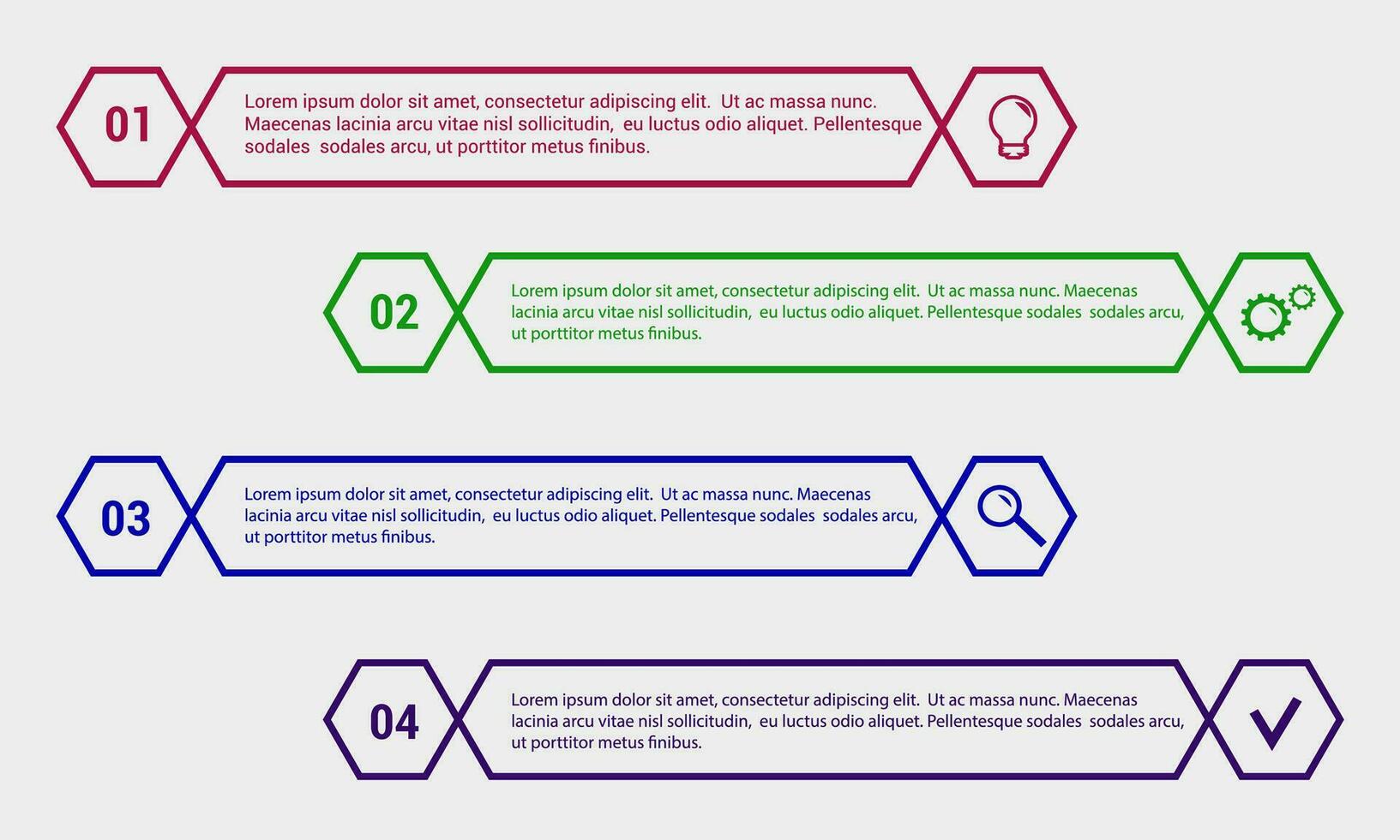 Vector Infographic 4 steps template with icons.