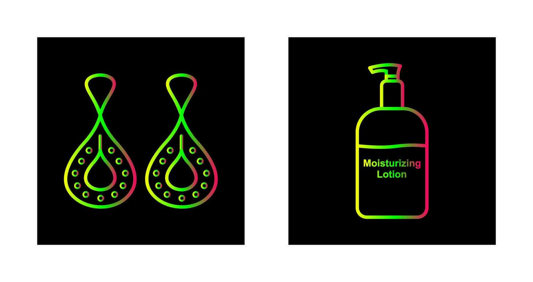 Earring and Lotion Icon vector
