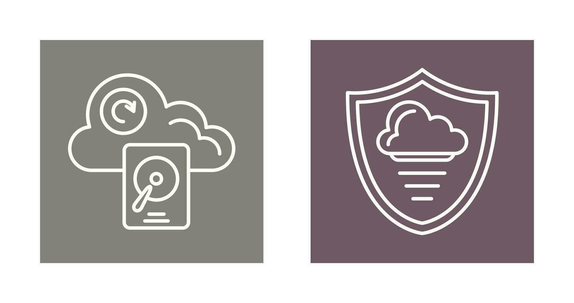 Shield and Hard Drive Icon vector