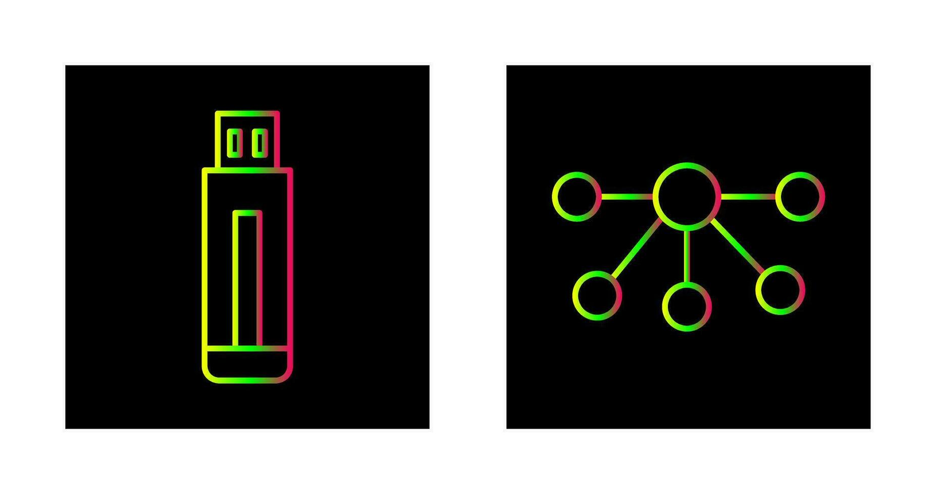 USB Drive and Nodes Icon vector