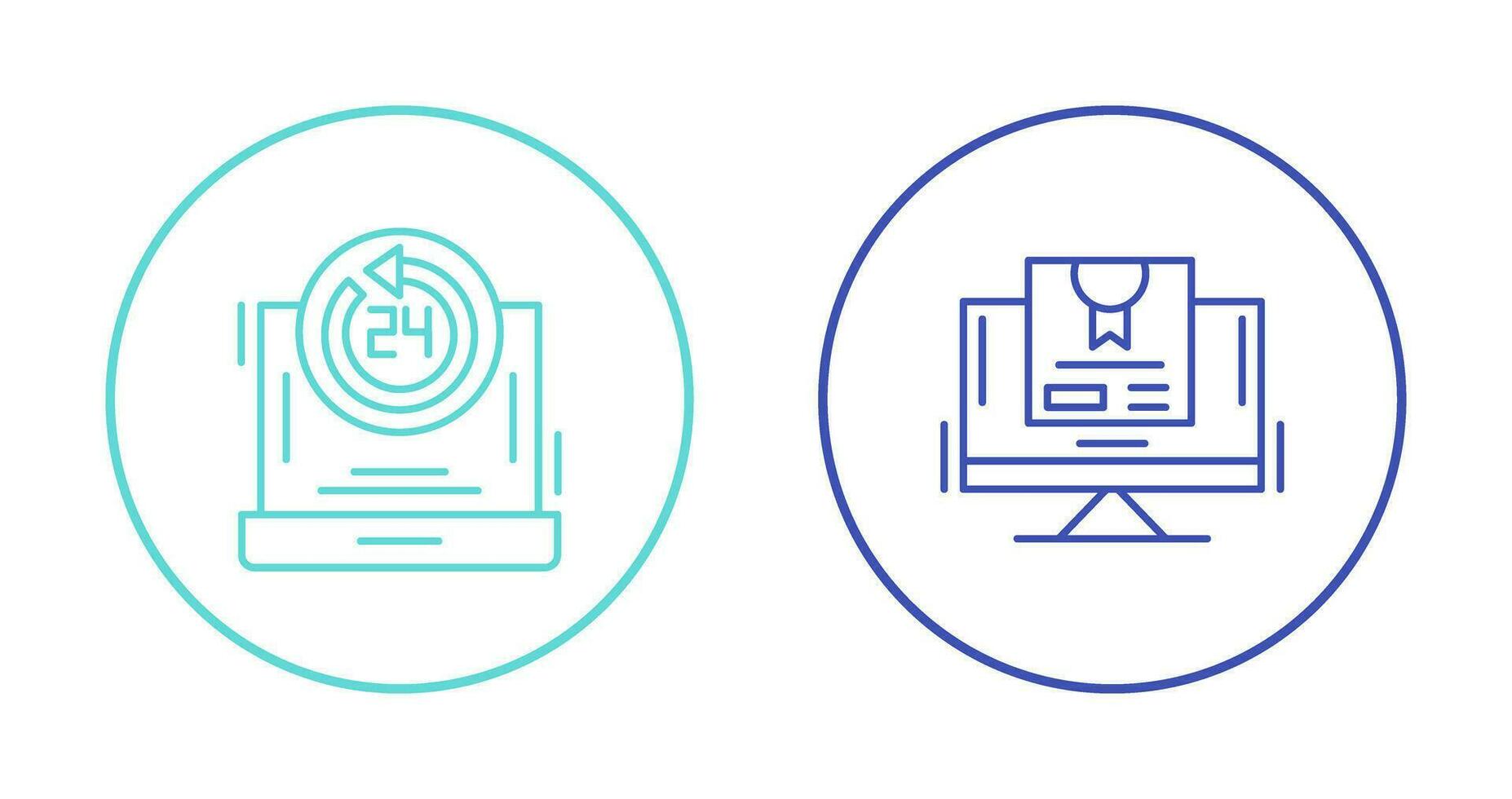 24h Support and New Lable Icon vector