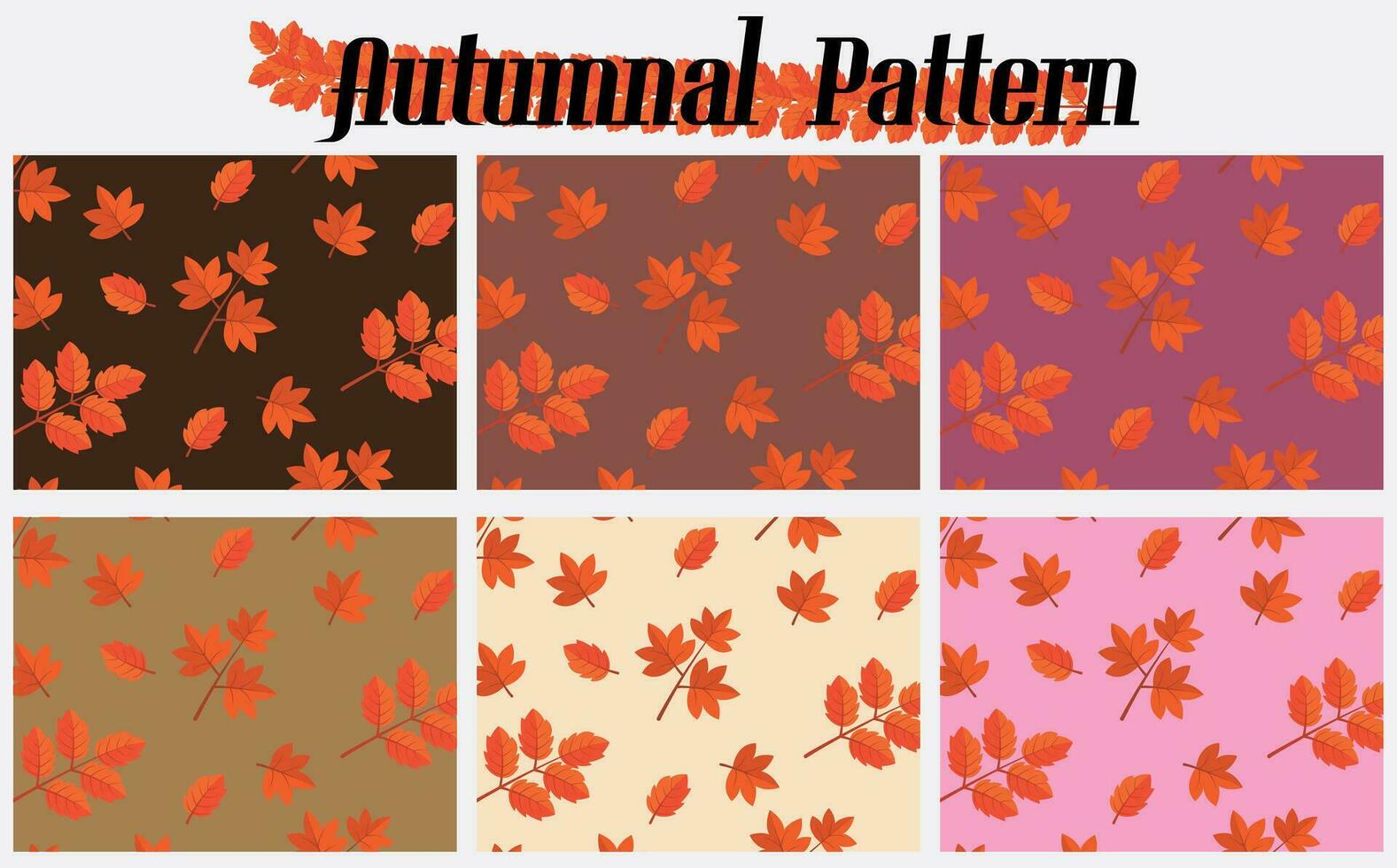 Versatile Autumn Leaves Pattern in a Spectrum of Fall Colors vector