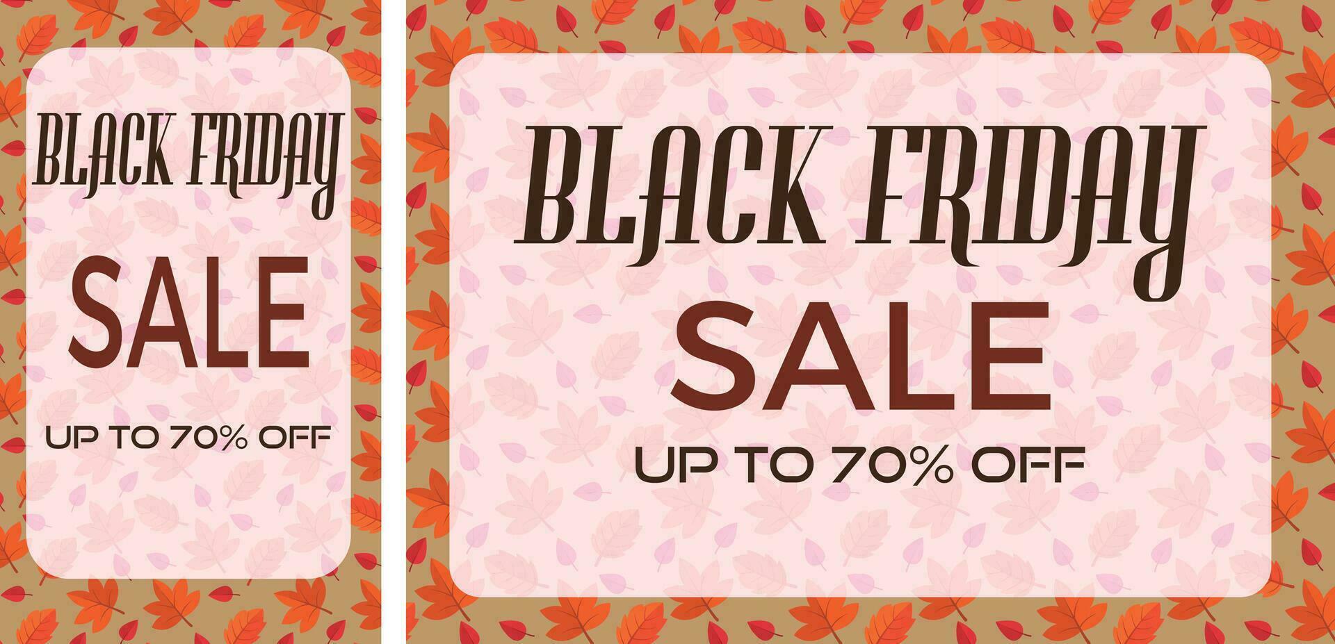 Eye catching Black Friday banner Black Friday SALE  UP TO 70 per cent OFF on autumn inspired background, Perfect for holiday shoppers vector