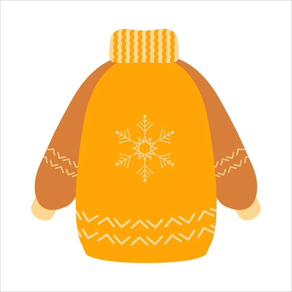 Clothing for winter, knitted sweater isolated vector illustration design