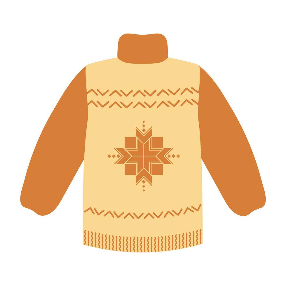 Clothing for winter, knitted sweater isolated vector illustration design