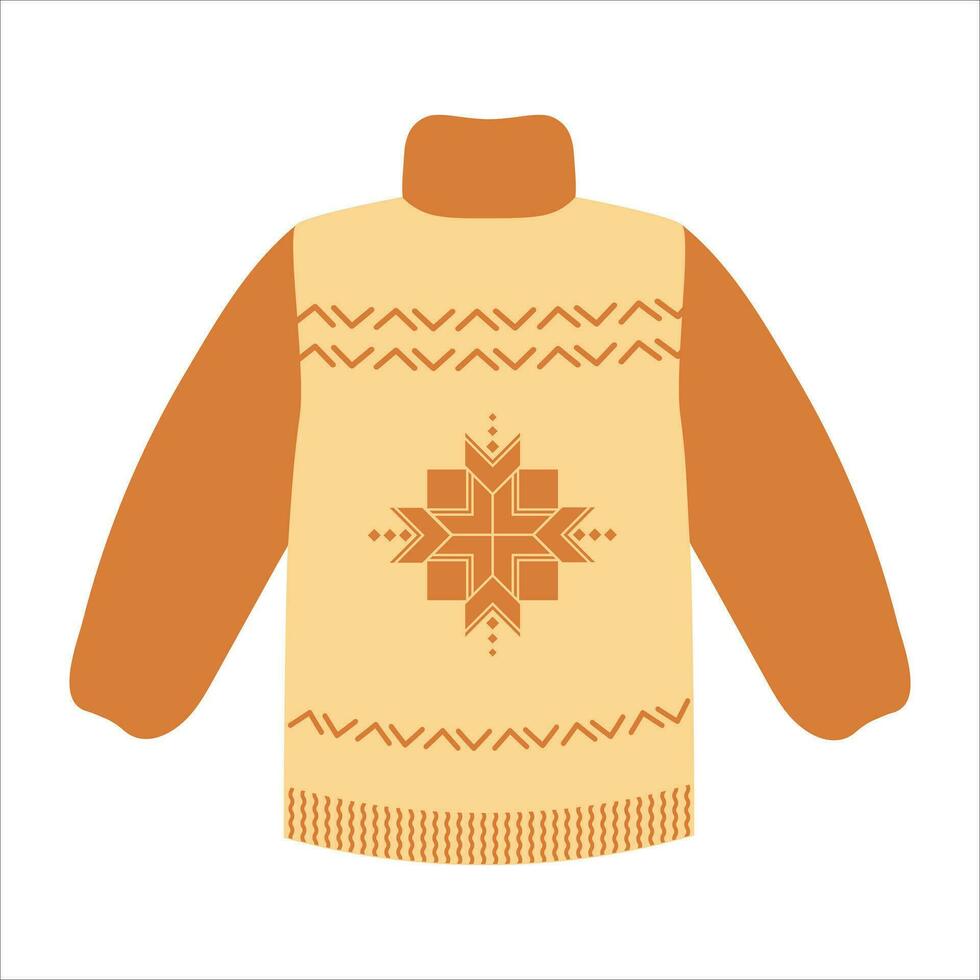 Clothing for winter, knitted sweater isolated vector illustration design