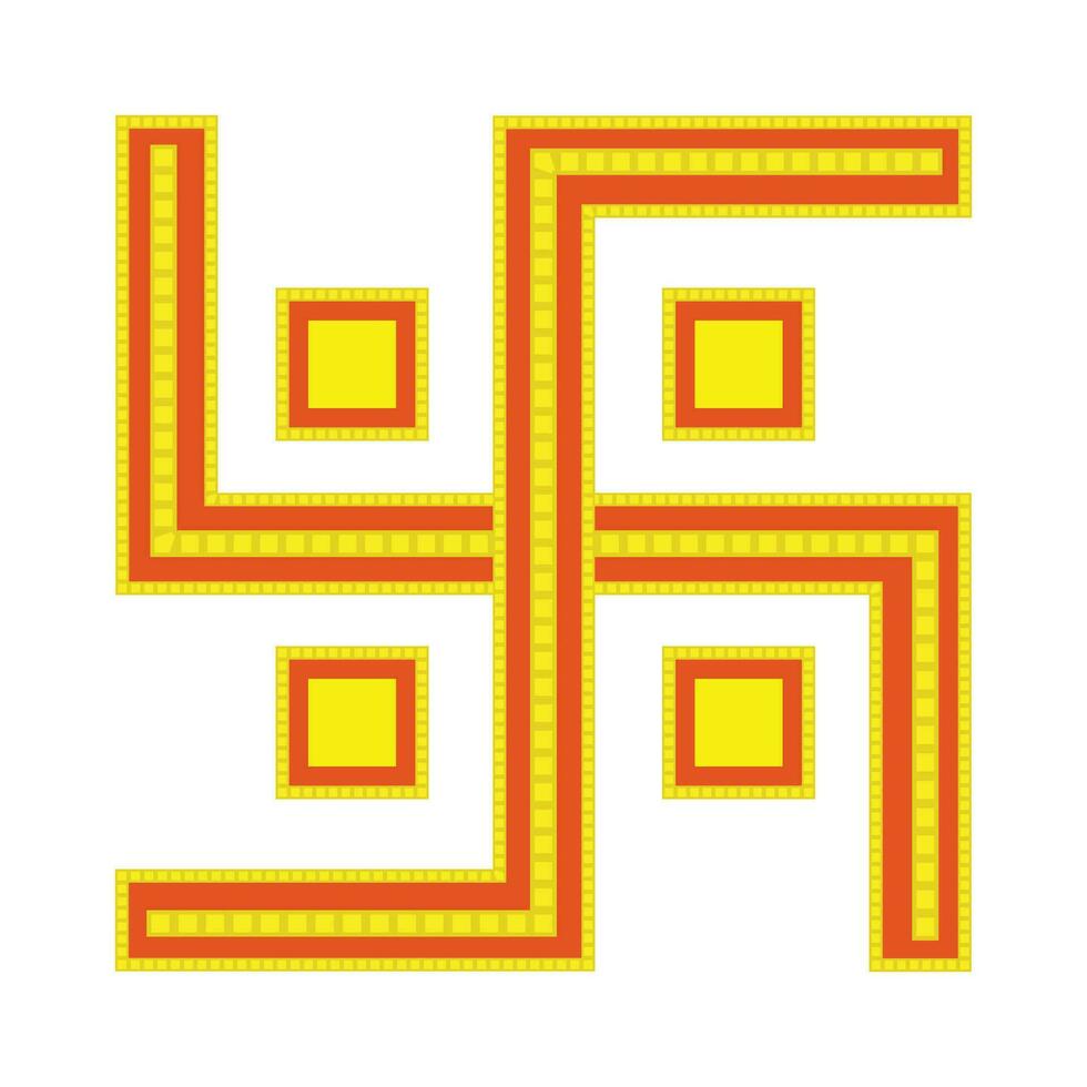 Sathiya symbol in orange and yellow color vector