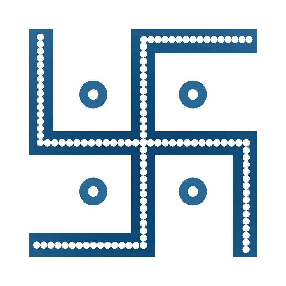 Swastika symbol in blue color vector