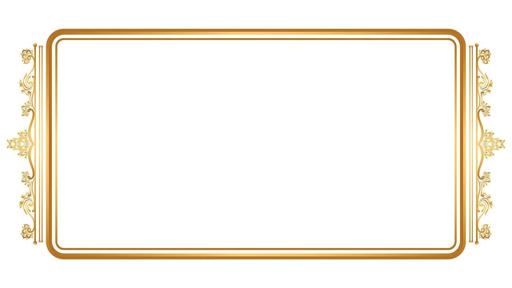 lujo dorado rectángulo esquina certificado frontera modelo línea foto tailandés marco islámico Boda invitación antecedentes vector