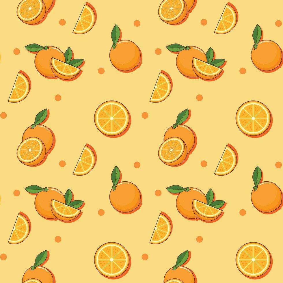 cartoon orange seamless pattern vector