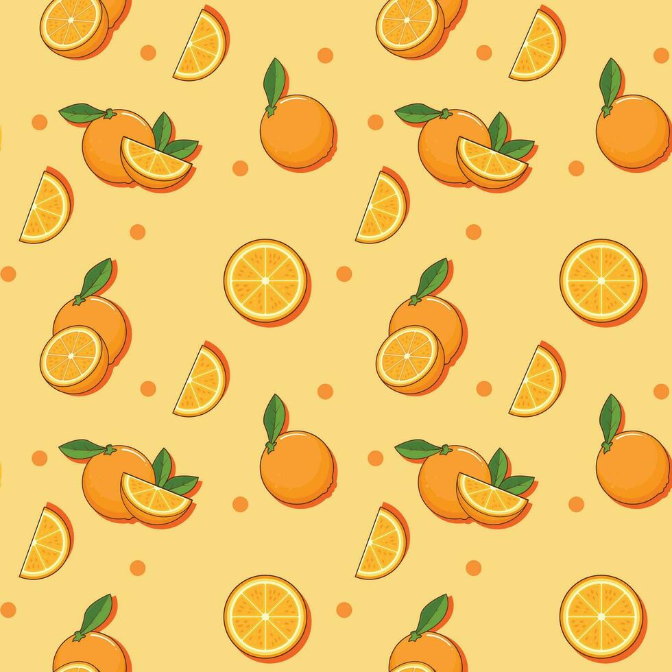 cartoon orange seamless pattern vector