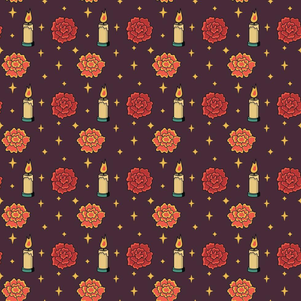 Day of The Dead vector seamless pattern