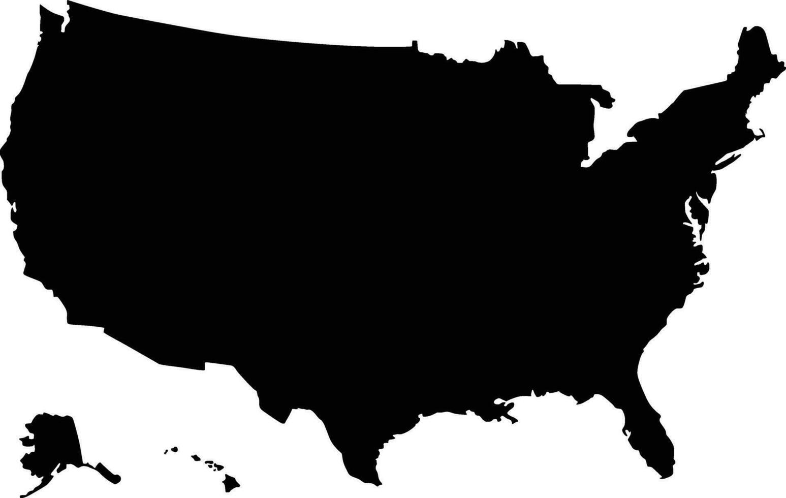 United States map vector isolated on white backdrop