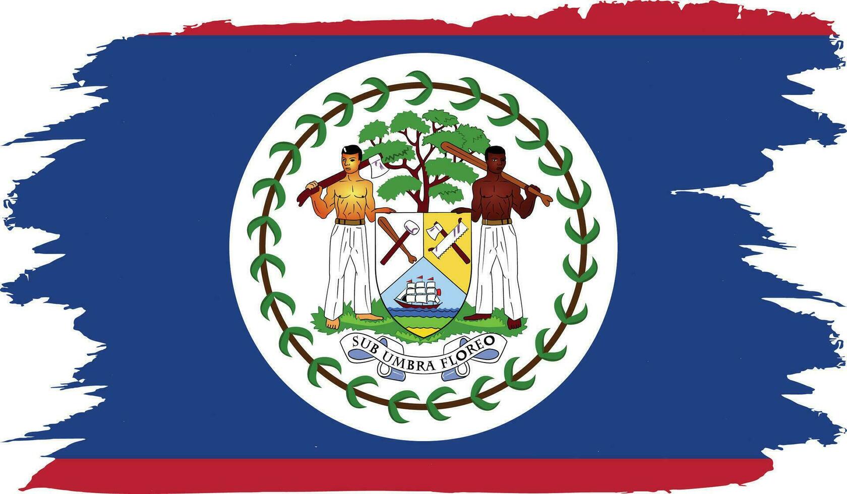 Flag of Belize vector. Belize's flag is flat and lonely vector