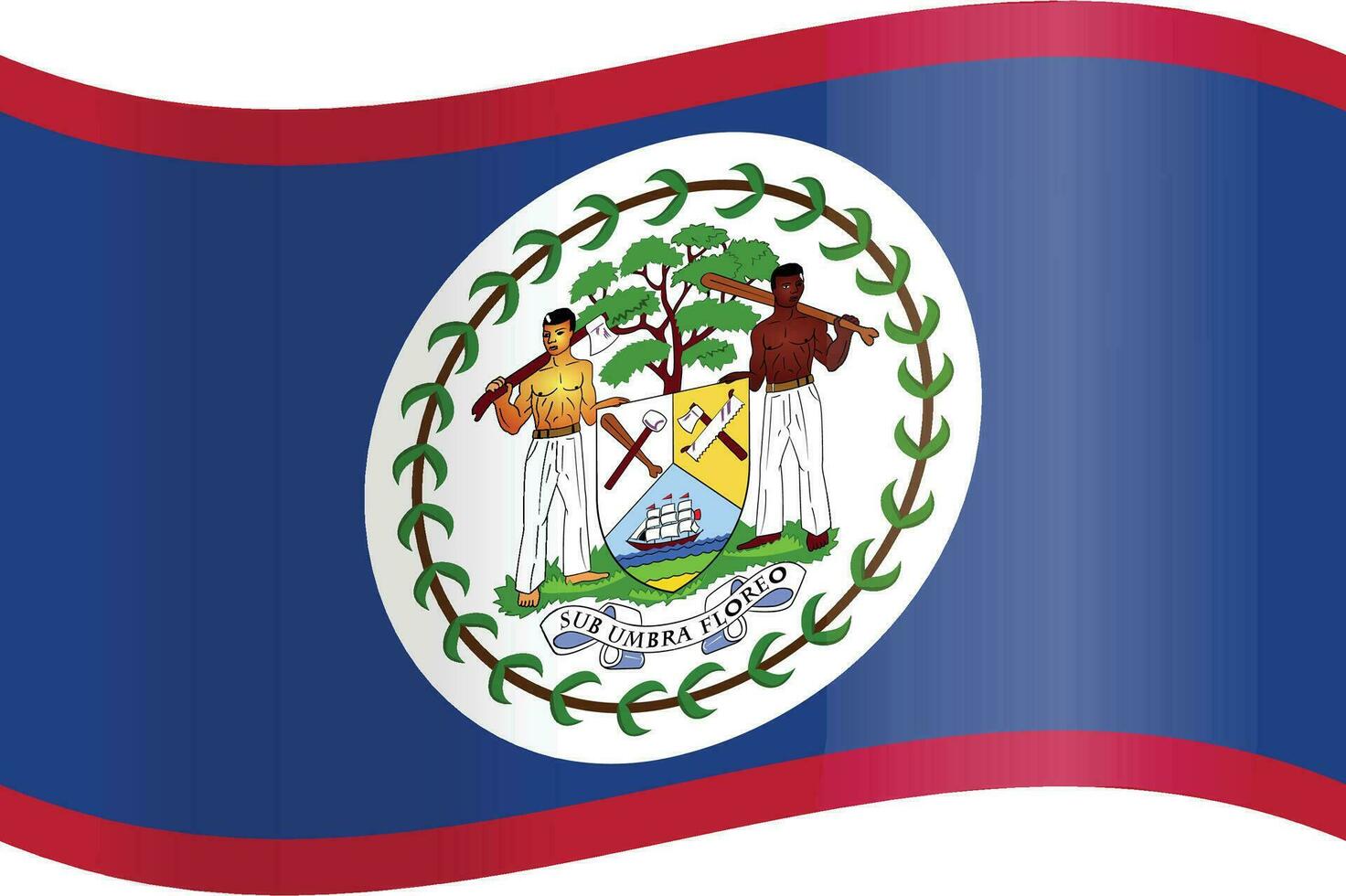 Flag of Belize vector. Belize's flag is flat and lonely vector