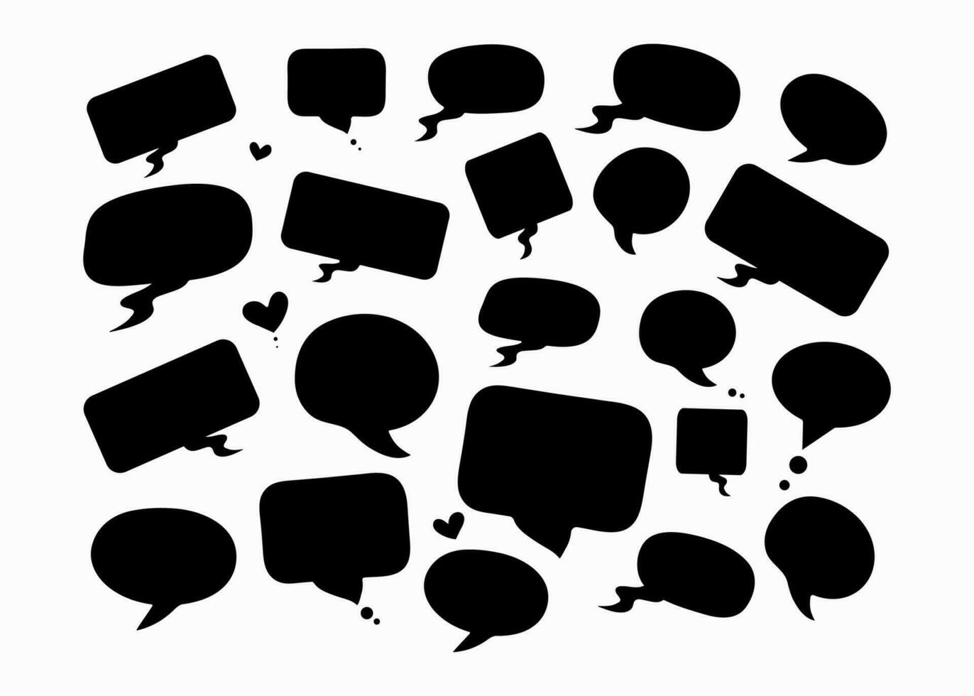 Speech bubbles. Place for short phrases, emotions, text. Empty Conversation Cloud, set. vector