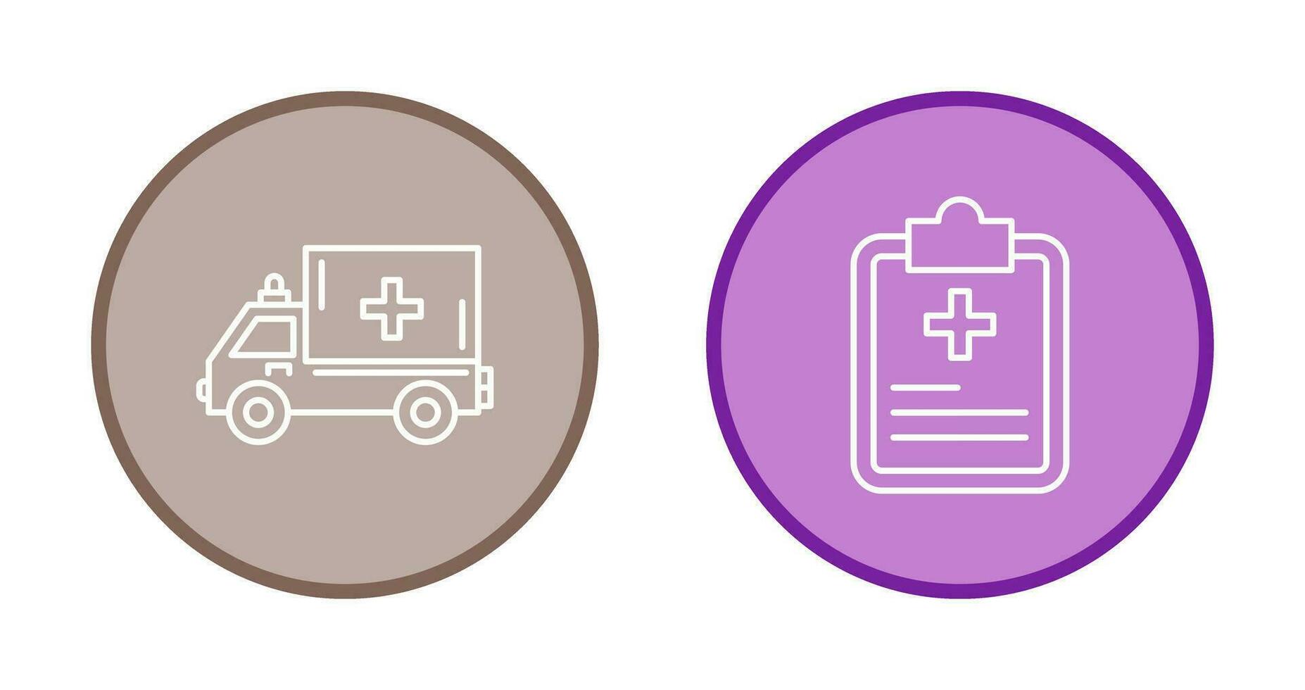 Ambulance and prescription Icon vector