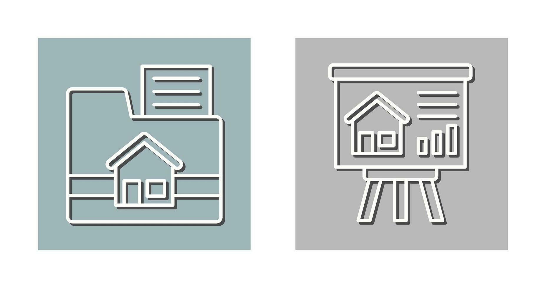 Folder and Presentation Icon vector