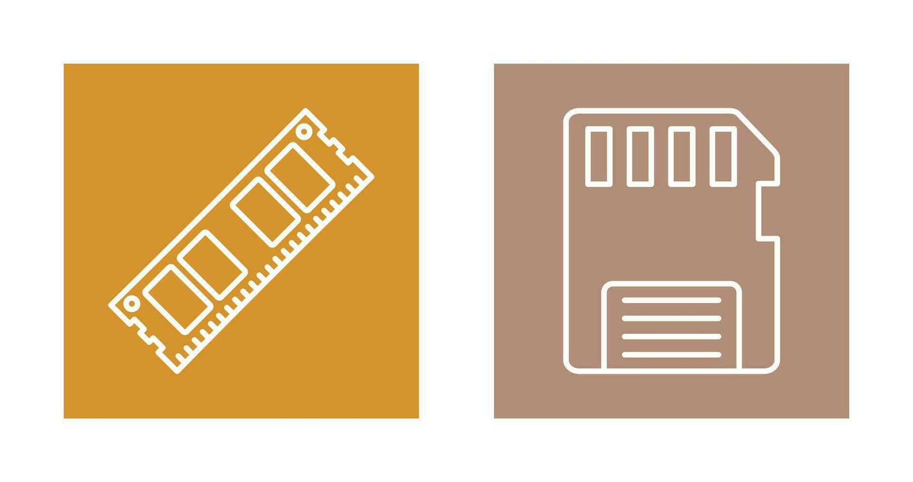 RAM y memoria tarjeta icono vector