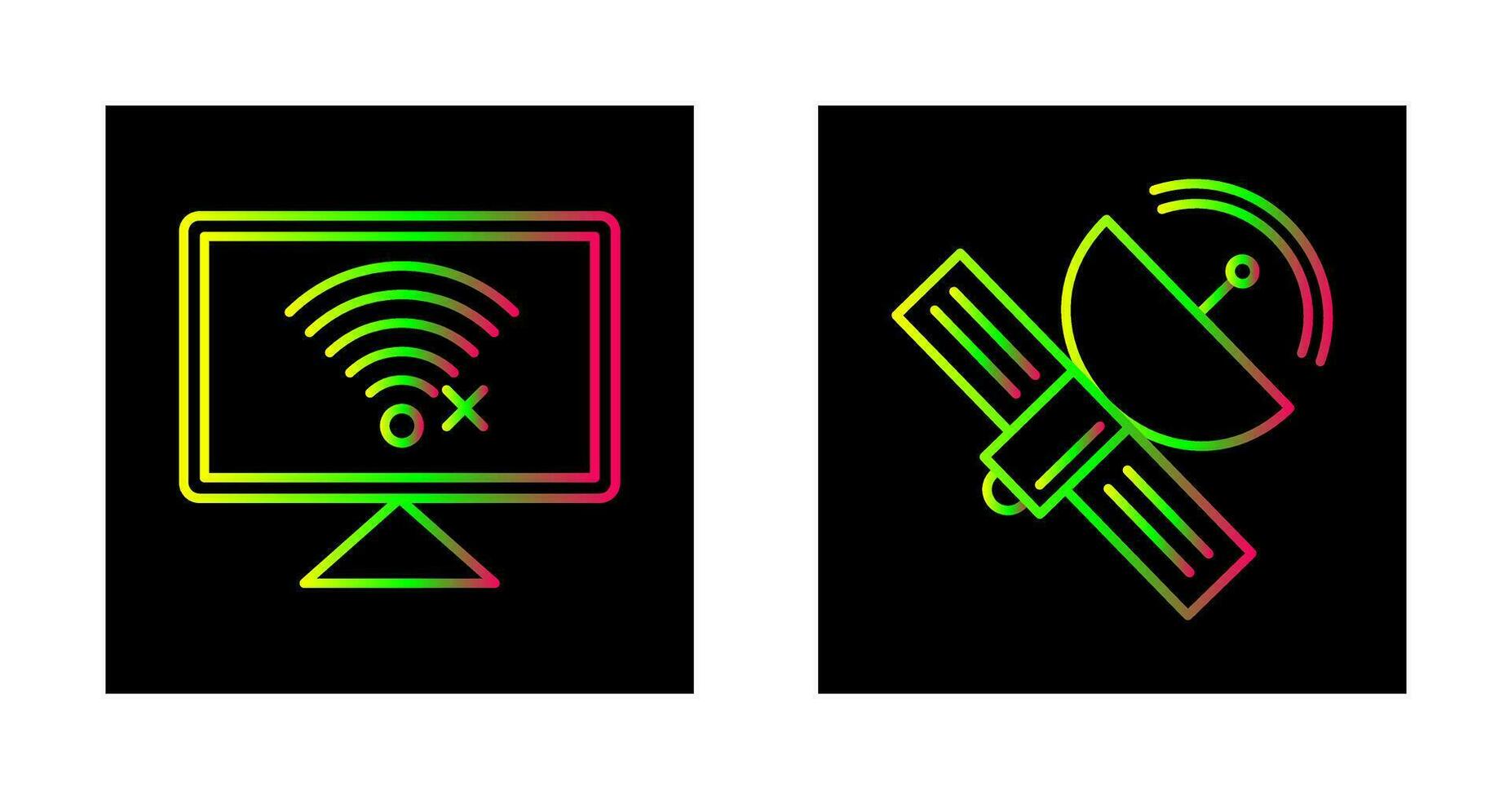 Disconnected Network and Satellite Icon vector