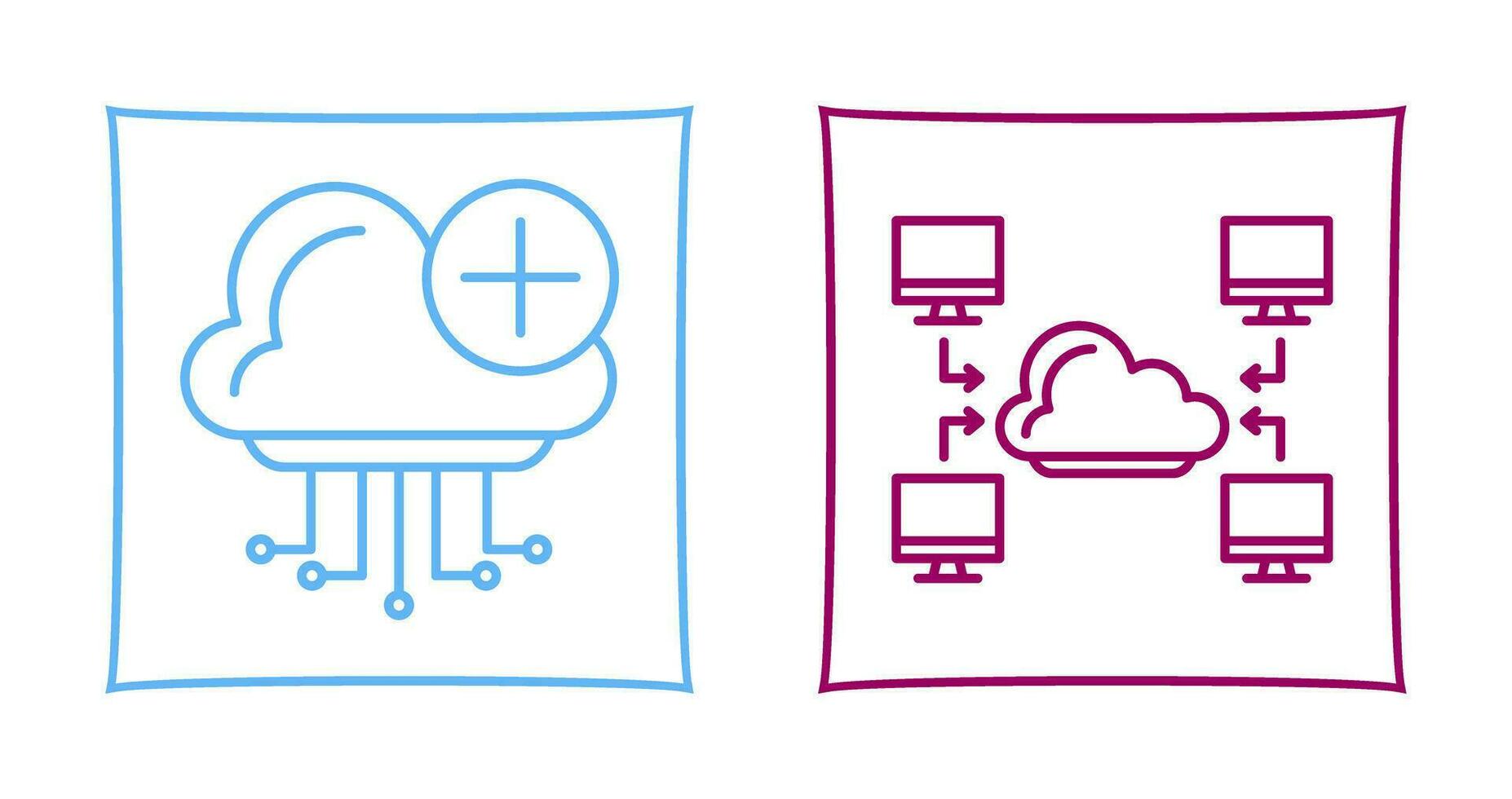 Cloud Computing and Computer  Icon vector