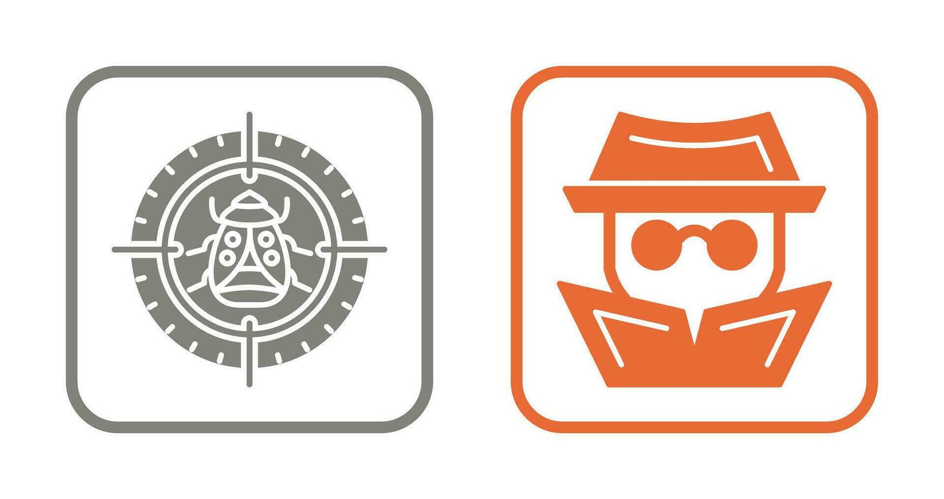 Bug Target and Hacker Icon vector