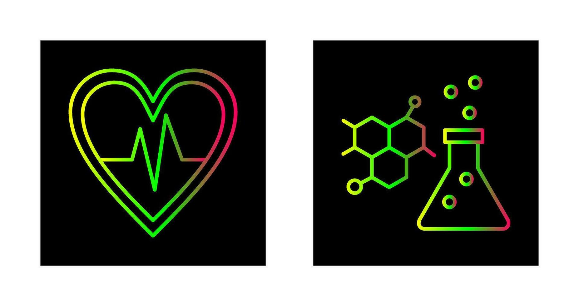 Cardiogram and Chemistry Icon vector